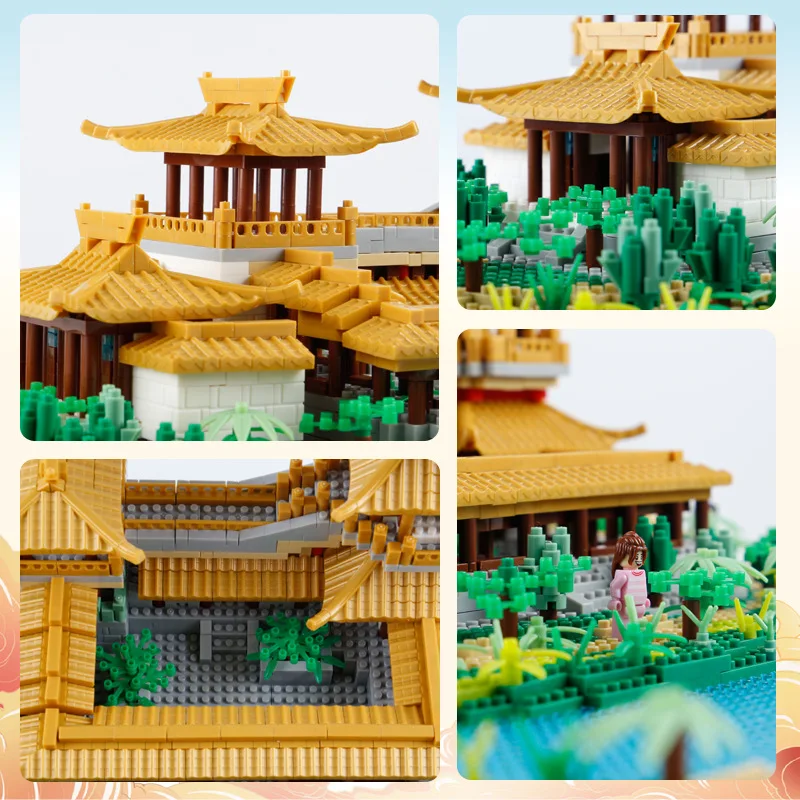 Градивните елементи на Crescent Spring 810, Китайски строителен блок от микрочастиц, серия детски играчки в национален стил