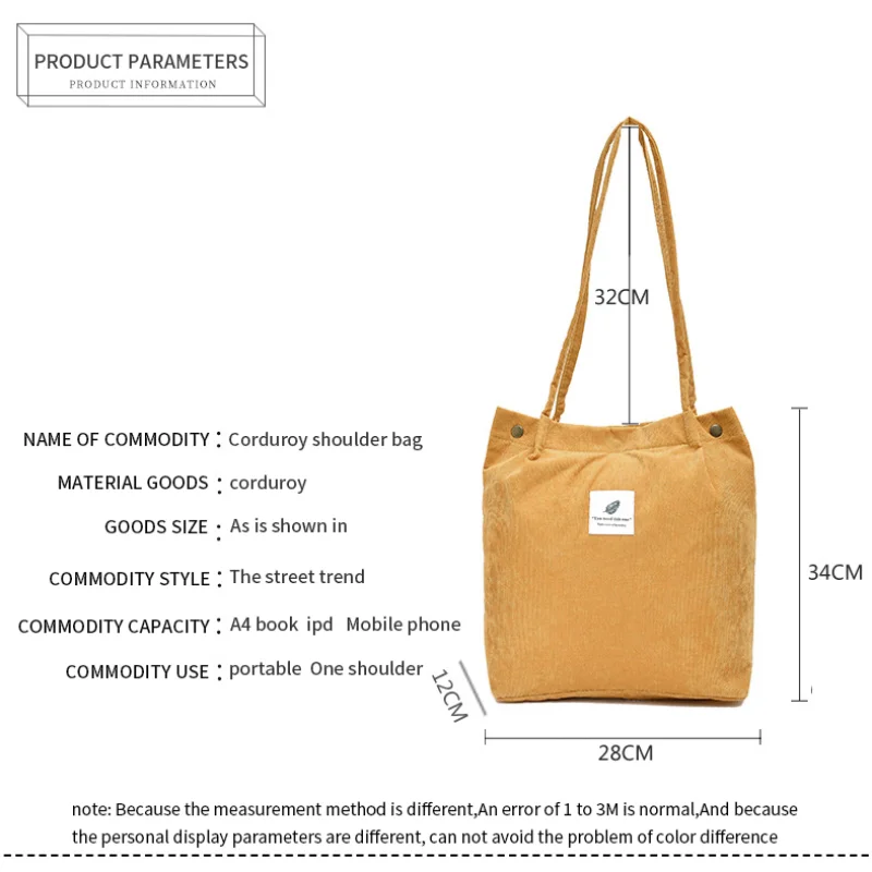 Дамски вельветовая пазарска чанта, дамски парусиновая на тъканта, чанта през рамо, опазването на Околната среда чанта за съхранение, за Многократна употреба сгъваеми еко чанти за пазаруване