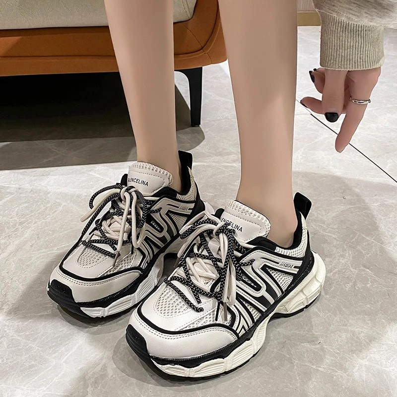 Дамски Ежедневни вулканизированная обувки дантела Тенис Feminino, Мода тенденция на маратонки за отдих, спортни обувки за настолни игри, обувки дантела