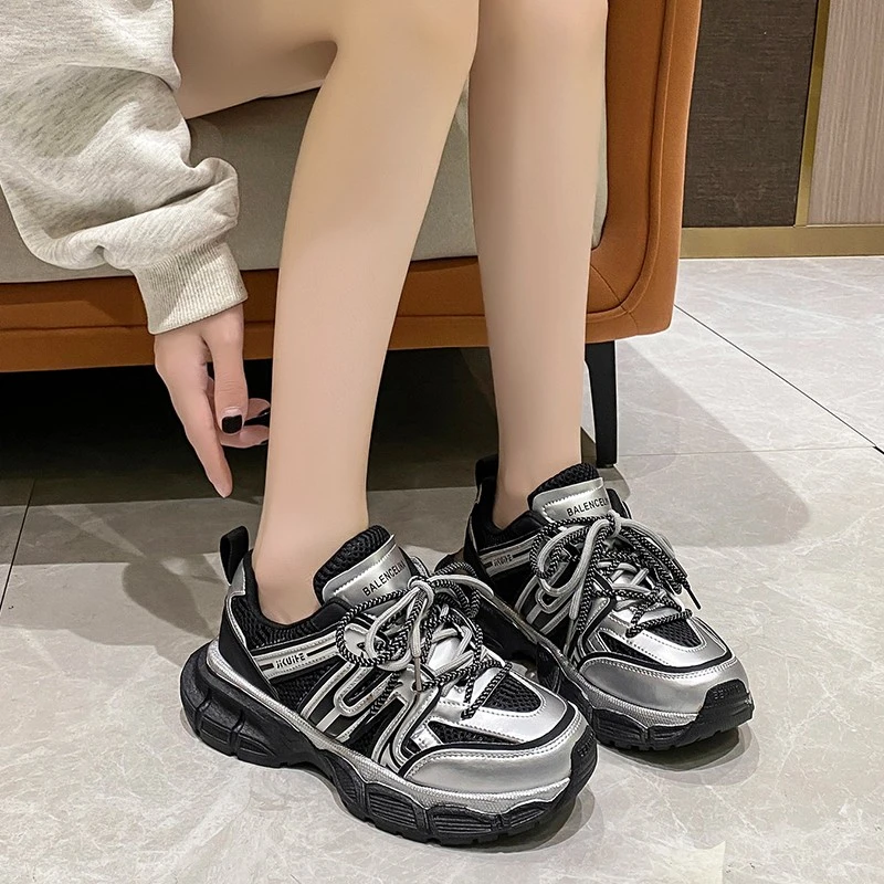 Дамски Ежедневни вулканизированная обувки дантела Тенис Feminino, Мода тенденция на маратонки за отдих, спортни обувки за настолни игри, обувки дантела