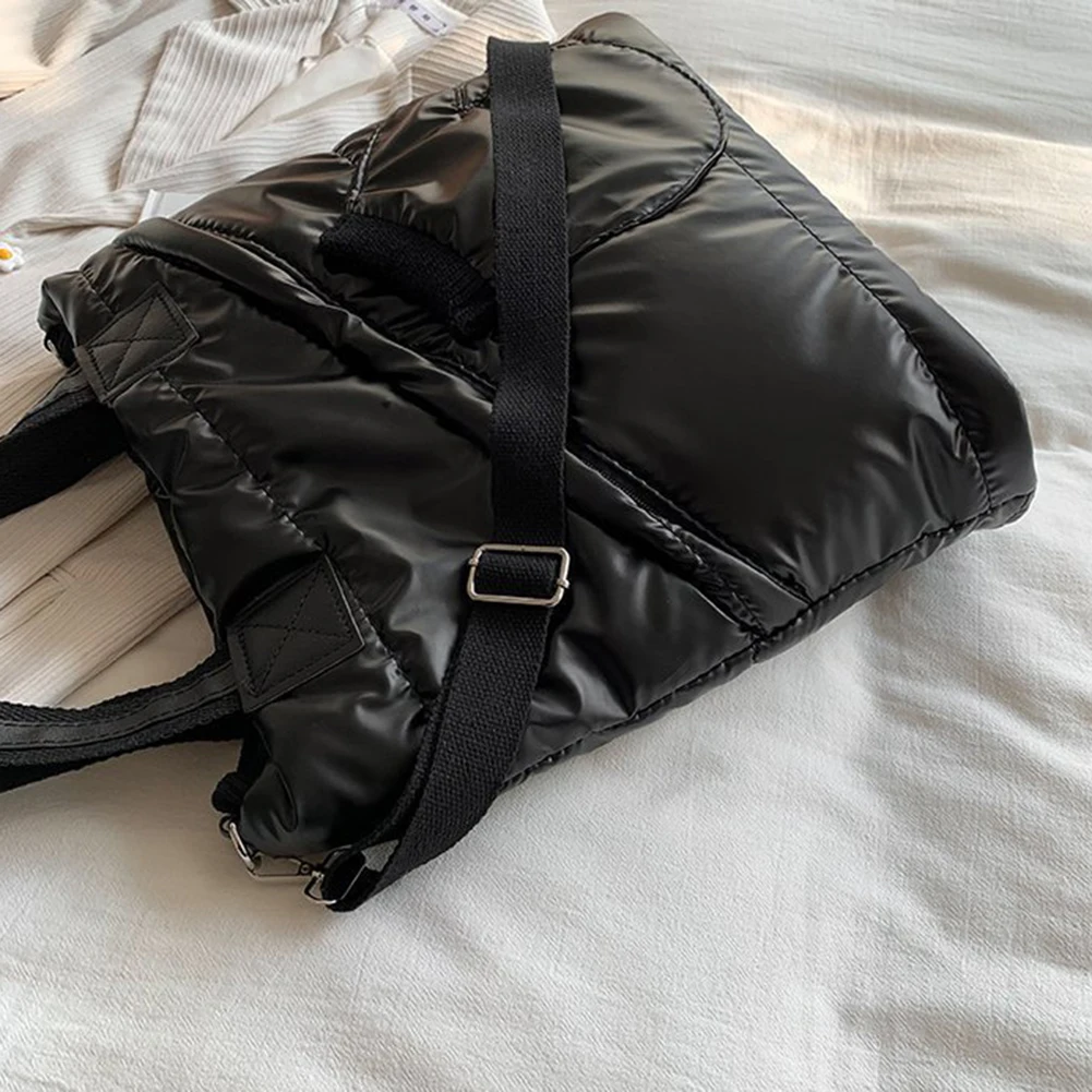 Дамски Стеганая чанта голям капацитет, с набивкой, чанта с горната дръжка, мека однотонная лека изкуствена кожа, за жени, извършващи покупки на открито