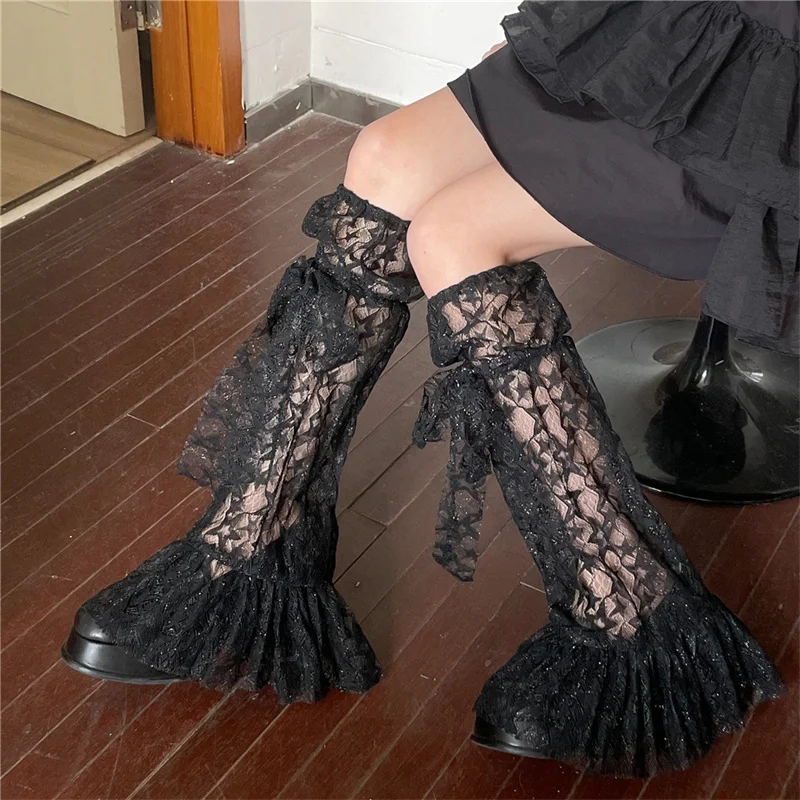 Дантелени Окото Разкроена Гамаши Y2k, Естетически Чорапи в готически Стил в стил Лолита