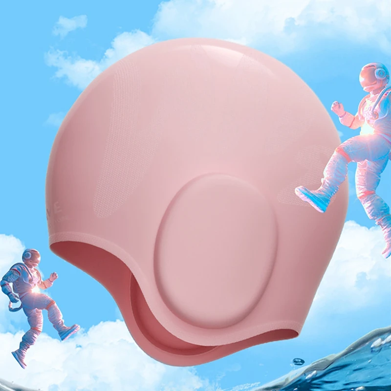 Детска шапка за плуване Унисекс, силиконова шапка за плуване с 3D защита на ушите, Водоустойчив здрава шапка за плуване за момичета и момчета