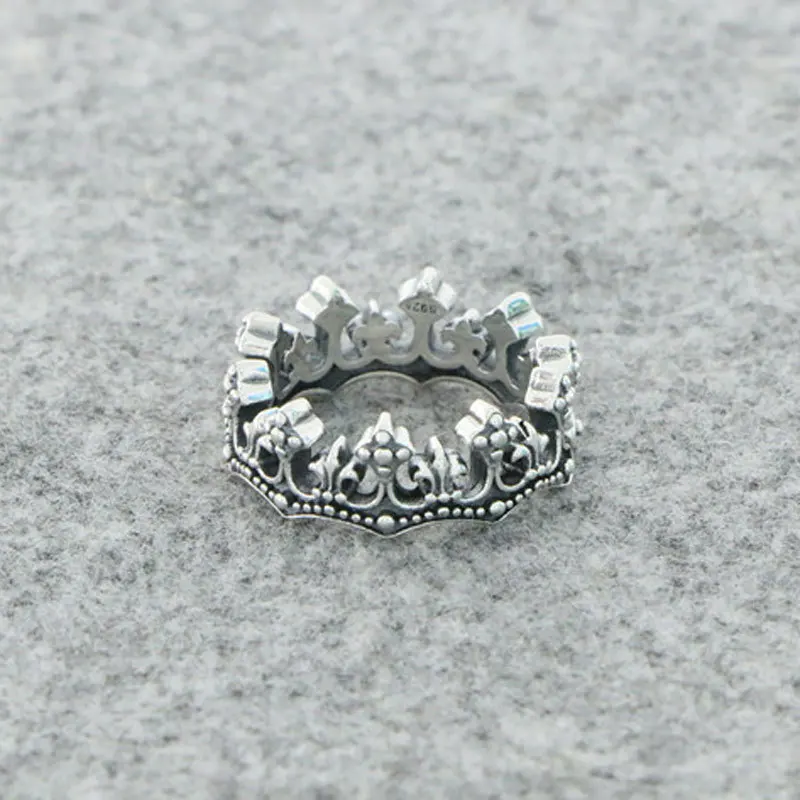 Европейските и американски пръстен от Сребро 925 проба, с корона, Отворен Пръстен, Мъжки и женски Темперамент, Модерно Ретро-пръстен