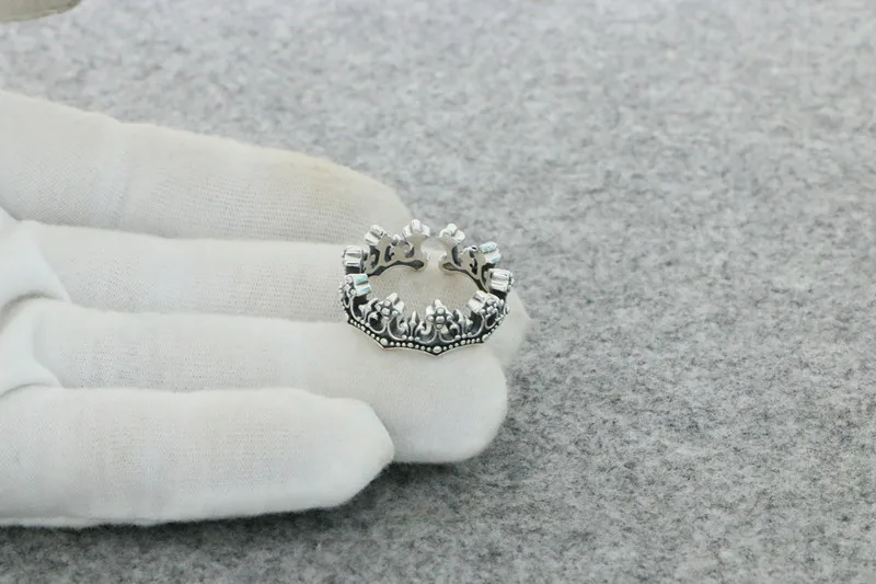 Европейските и американски пръстен от Сребро 925 проба, с корона, Отворен Пръстен, Мъжки и женски Темперамент, Модерно Ретро-пръстен