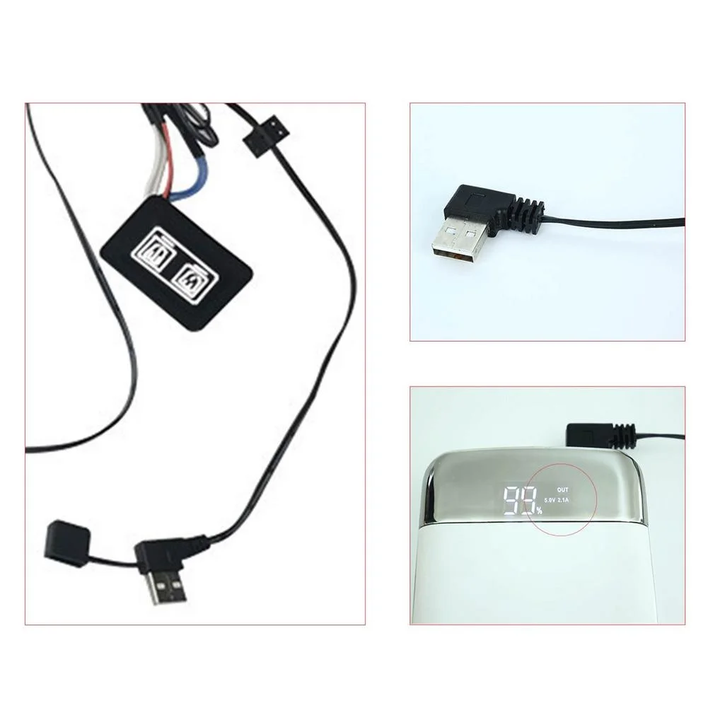 Електрическа USB-топло за якета с контролирана температура, Жилетка с подгряване, ястия от въглеродни влакна, нашивка с подгряване за по-жилетка-якета
