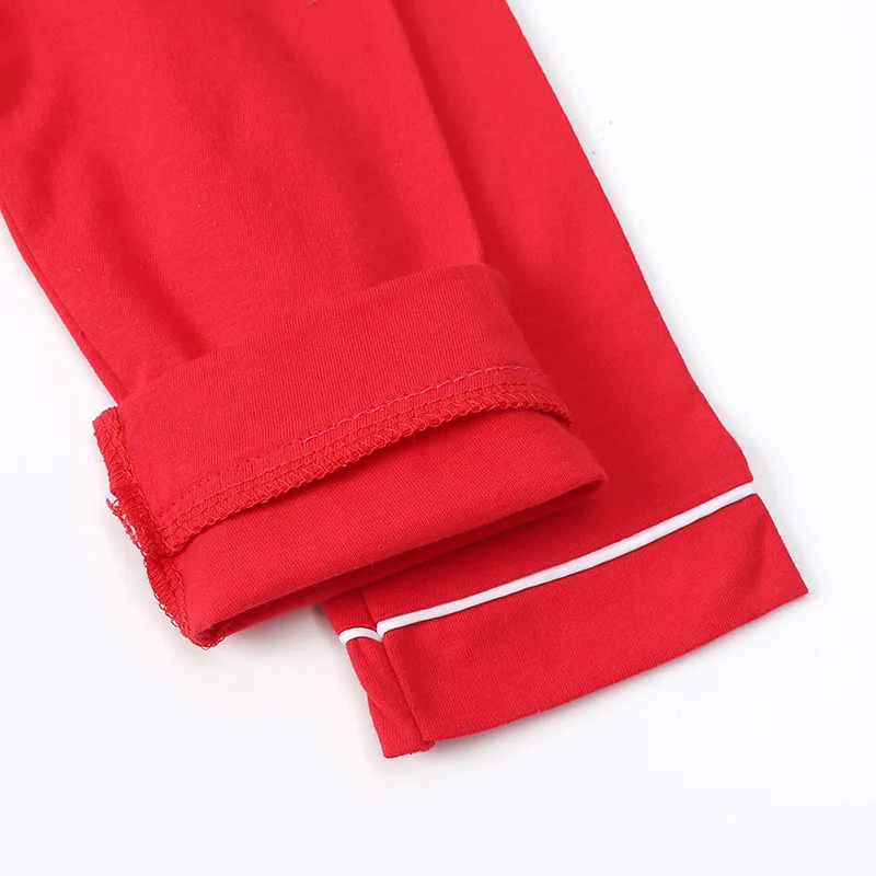 Зимни Детски Коледни Пижамные комплекти Червен цвят, с отложным яка, Блузи с дълги ръкави + Панталони, Пижамный комплект за малки момчета, Детски костюм