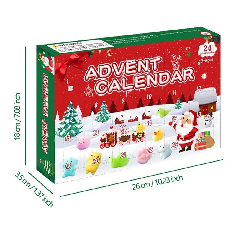 Играчки 24 Дни, на Сляпо кутия, Коледен Адвент-календар, комплект гумени играчки за животните, Сляпо кутия, подарък за Коледа за децата