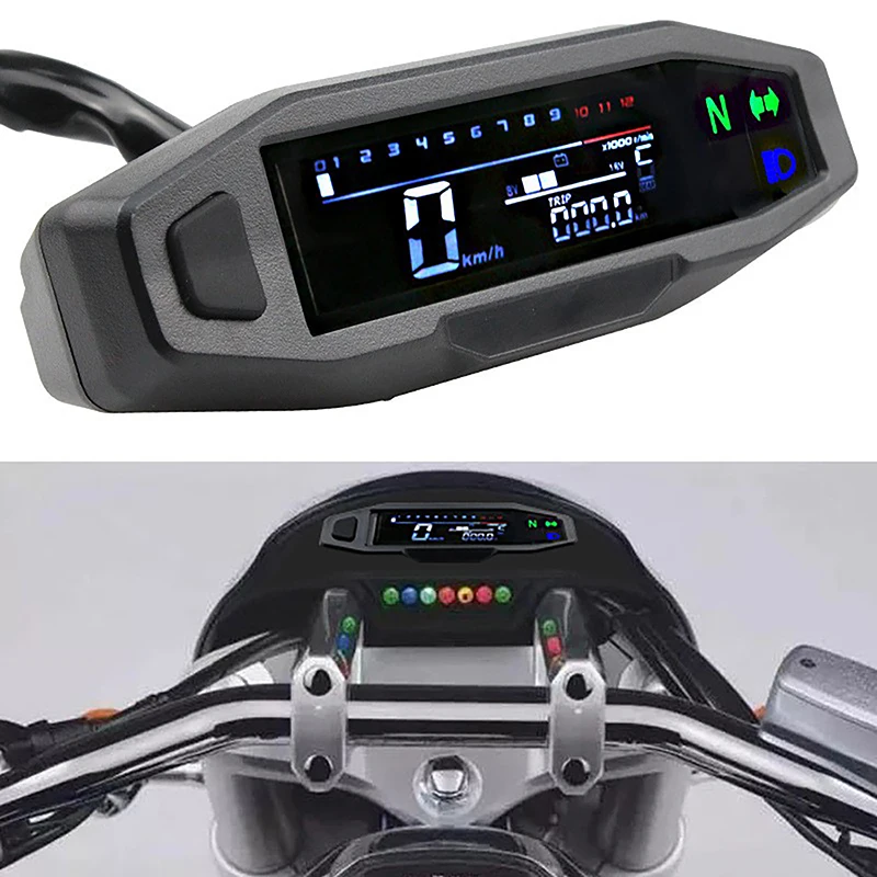 Измерване на скоростта на мотоциклета, Универсален LCD дигитален Брояч километраж, оборотомер Мотоциклет, Измерване на разхода на гориво