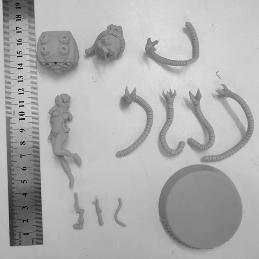 Колекция от модели от смола в мащаб 1/24, миниатюрна играчка GK, Космическа момиче и чудовище, в разглобено и неокрашенном формата, безплатна доставка