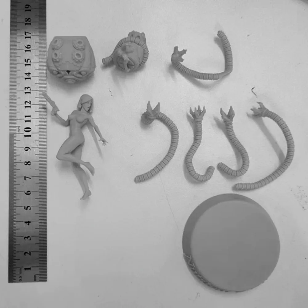 Колекция от модели от смола в мащаб 1/24, миниатюрна играчка GK, Космическа момиче и чудовище, в разглобено и неокрашенном формата, безплатна доставка