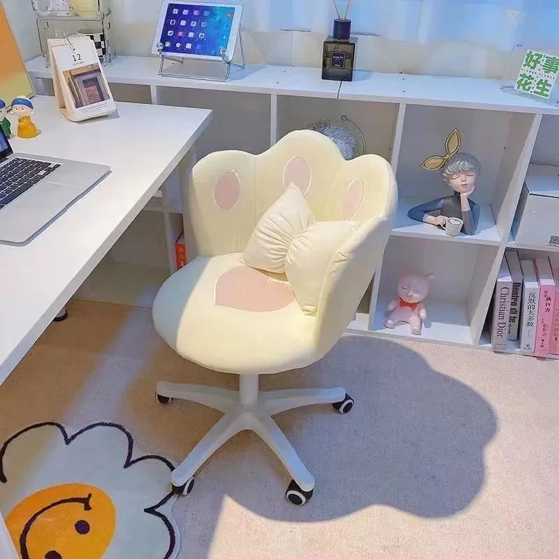 Компютърен стол за спалня в общежитието, Домашен Офис, Въртящи се на 360 ° Подвижен стол, Парапет със Стол, бюро, Стол за обличане, стол за грим