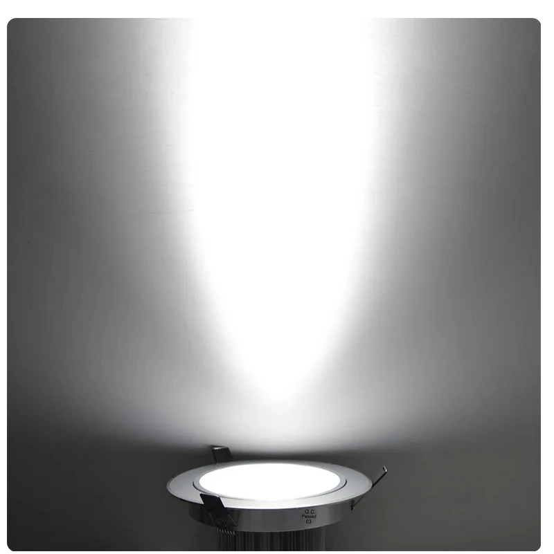 Кръгла лампа с регулируема яркост 3 Вата/4 W/5 W/7 W/9 W/12 W/18 Watt led тавана прожектор вграден в тавана осветление с висока мощност ac85-265V