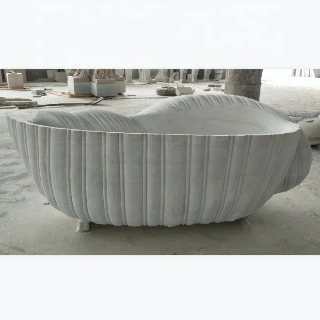 Луксозни свободно стоящи вани от бял мрамор за помещения