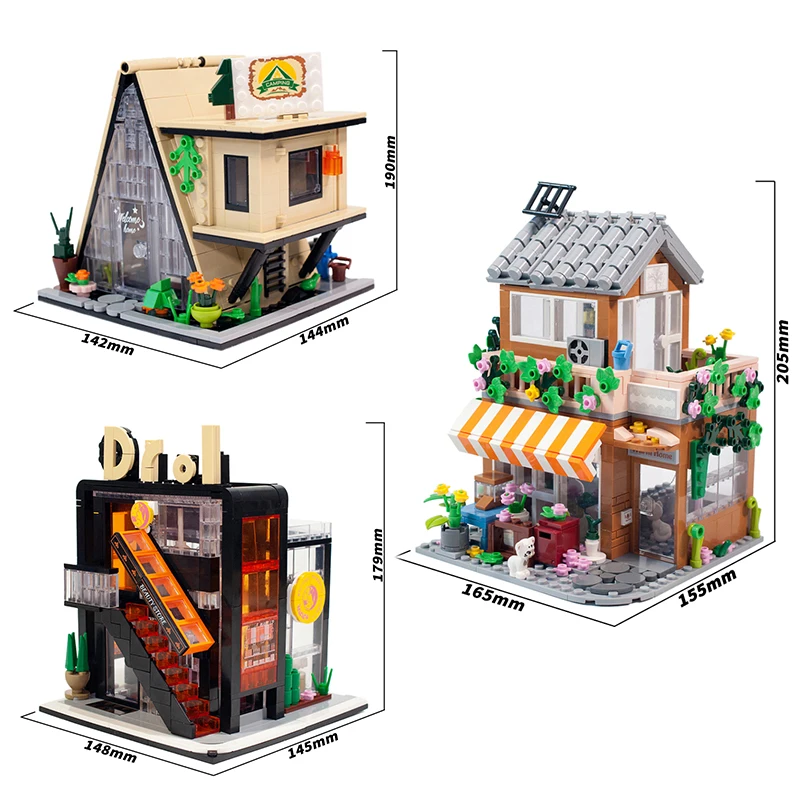 Магазин за красота с изглед към града градивните елементи на Играчки Dream House Homestay MOC Bricks Store Палатка Пластмасов модел на Подаръци за момичета и възрастни Украса