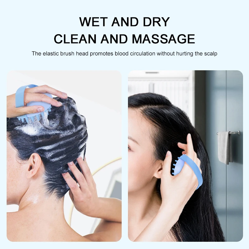 Масажор за косата, Подобрява циркулацията на кръвта, дълбоко Почистваща четка за кожата на главата, Релаксиращ масаж на скалпа, Гъвкава гребен за душ, лесен за употреба