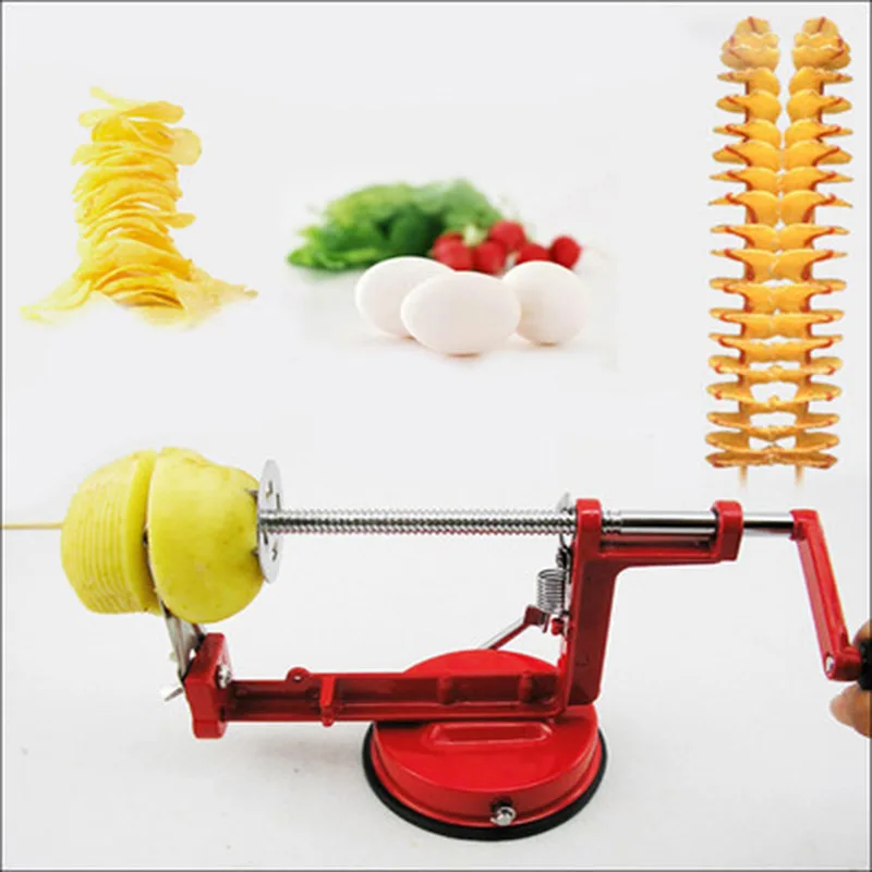 Машина за рязане на картофи с чипове от Неръждаема Стомана, спирала Машина за нарязване на картофи и ябълки
