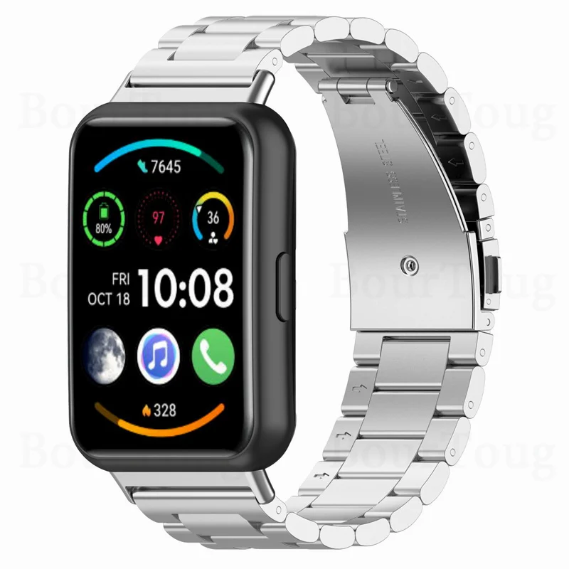 Метална каишка от неръждаема стомана за Huawei Watch Fit 2 нова каишка за часовник FIT 2 за китката Елегантна гривна с жак