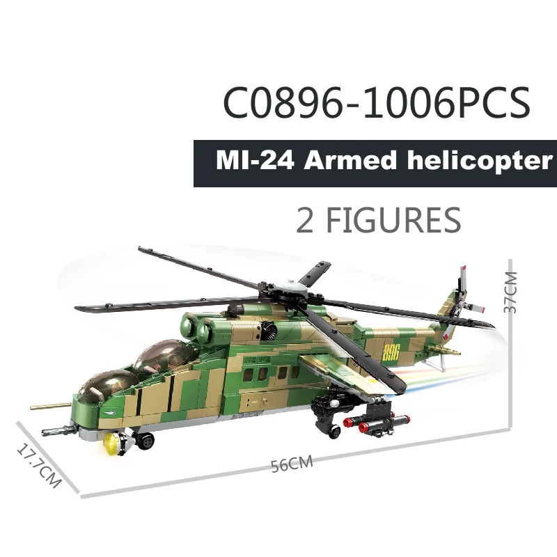 Ми-24 Въоръжен Хеликоптер, строителни блокове, Военен модел, Тухли, Забавни играчки За момчета, подарък за Коледа 2022, Новост WOMA 1006 бр.
