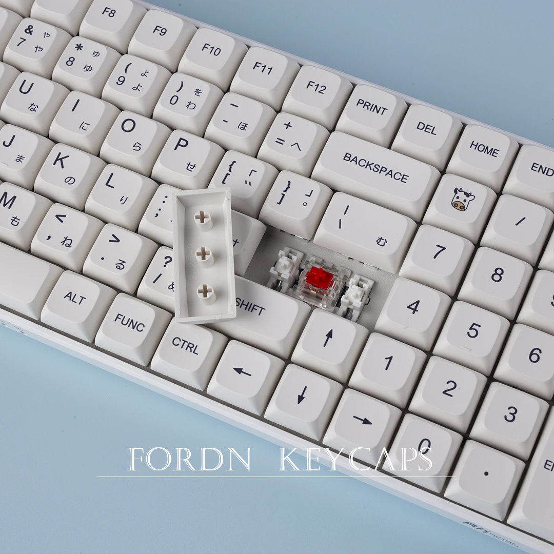 Млечно-минималистичные бели капачки за комбинации XDA Profile Keycaps За механична клавиатура Cherry MX 121 клавиш Double Shot PBT Key caps