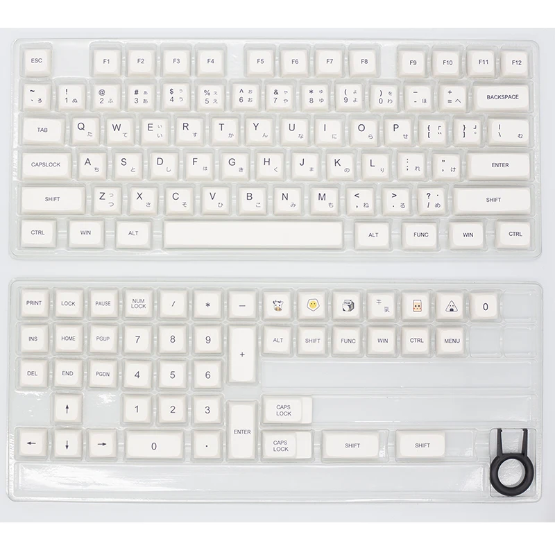 Млечно-минималистичные бели капачки за комбинации XDA Profile Keycaps За механична клавиатура Cherry MX 121 клавиш Double Shot PBT Key caps