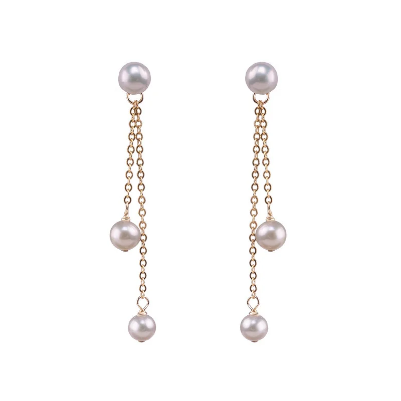 Модерни Перлени обеци за жените, висящи обеци с перлената пискюл, Темпераментни дълги обеци, украси за сватбени партита