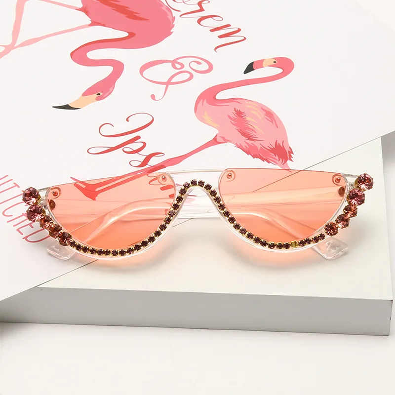 Модни маркови дизайнерски слънчеви очила с UV400, лещи от КОМПЮТЪР, рамки с плосък покрив, диаманти, нюанси, Модни слънчеви очила 