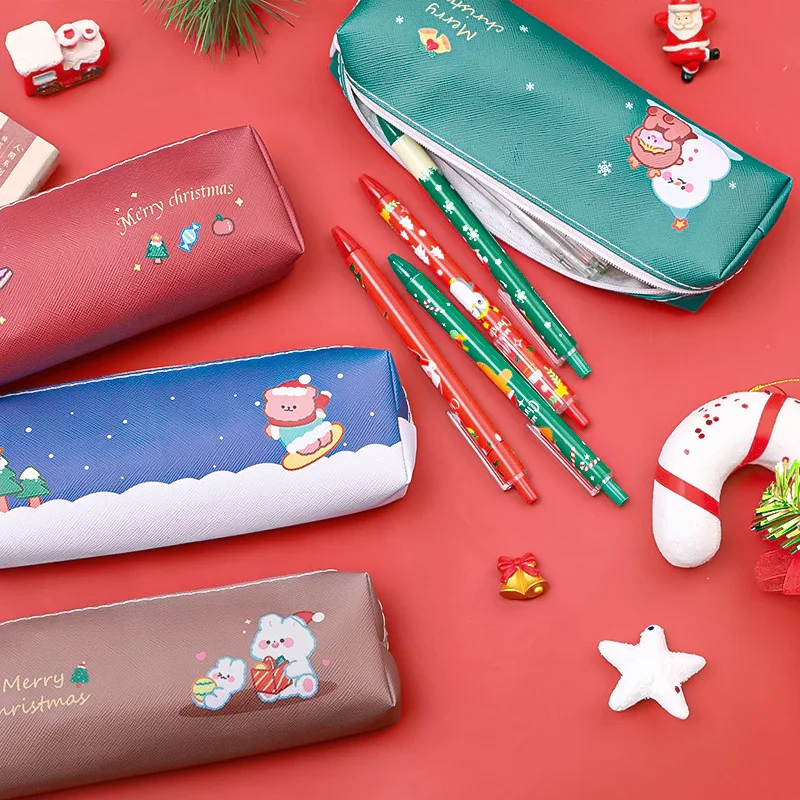 Мультяшные Коледни пеналы, калъф за моливи, Кавайные чанти за моливи, Коледни подаръци, Ученически пособия, Студентски награди, Корейски Канцеларски материали