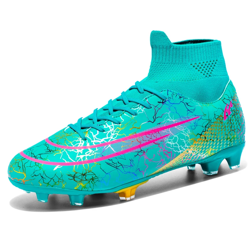 Мъжки футболни обувки за спорт на открито, изкуствена трева, футболни обувки с дълги шипове, висококачествен и бърз футбол обувки за тенис полета