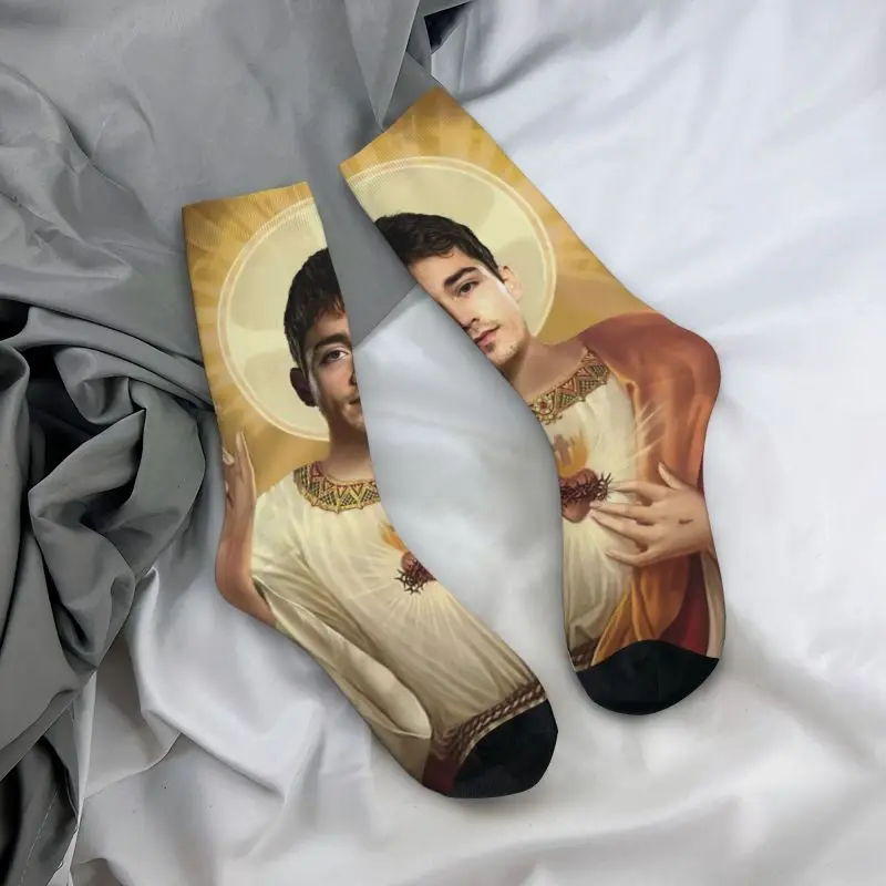 Мъжки Чорапи за екипажа Leclerc, Saint Charles Jesus Унисекс със Забавна 3D Печат Monaco Formula One Driver Dress Socks