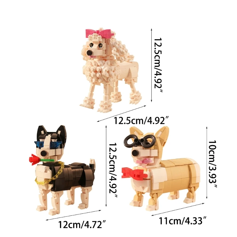 Набор от градивни елементи за кучета B2EB, играчка, 3D Куче, Креативна играчка строителна, Детски комплект пъзели