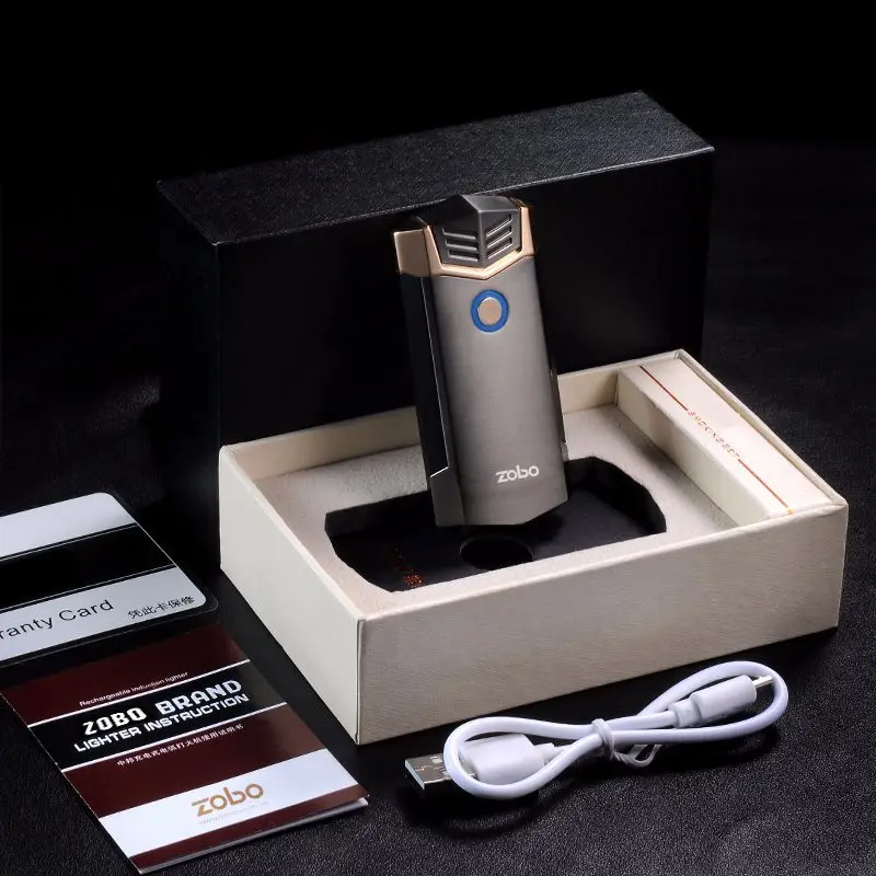 Необичайна творческа USB зареждане, Двухдуговая индукционная запалка, Преносима Градинска Ветрозащитная Беспламенная Запалка за цигари, висококачествен подарък