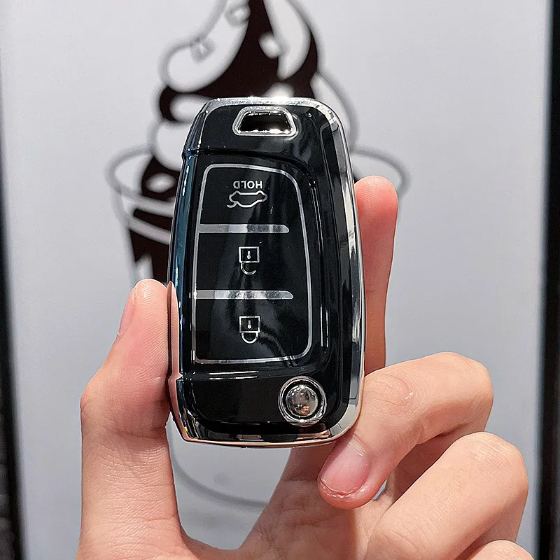 Нов Автомобил Сгъваем Калъф За ключове От TPU, Чанта Протектор За Hyundai Tucson Кона Azera Solaris 2 Elantra i30 i35 i40, Защитната Обвивка