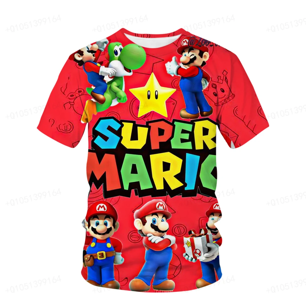 Нова Детска тениска на Супер Марио, Детска Лятна Тениска с Принцеса Прасковено цветове за малките момиченца от 3 до 14 години, Детска тениска с къси ръкави за Момчета, 4XL