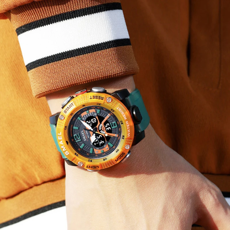 Нови спортни мултифункционални водоустойчиви електронни часовници на открито, Моден кварцов часовник с led дисплей, популярни модни улични часовници