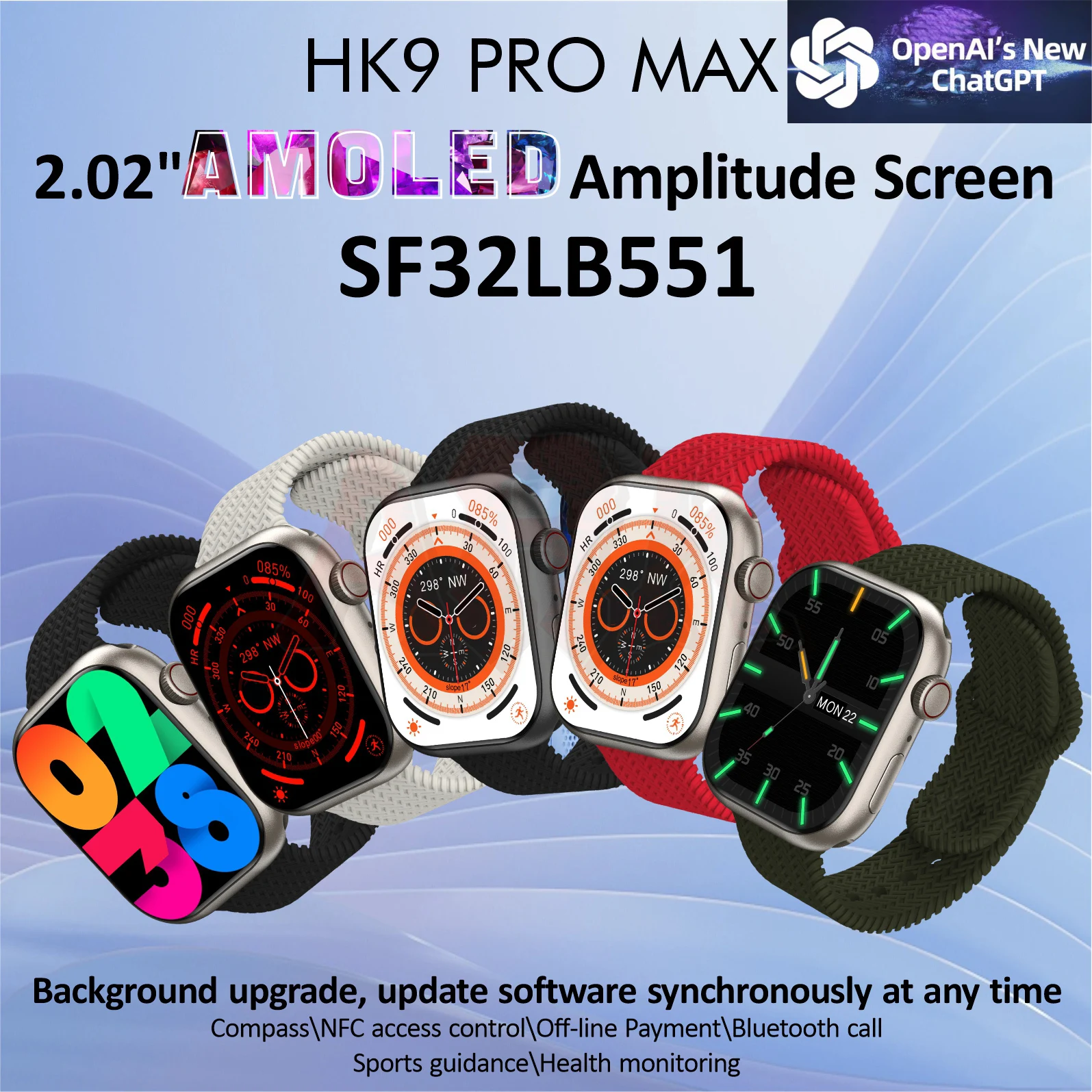 Новите Смарт часовници HK9 Pro Max За жени и мъже, GPT Bluetooth предизвикателство HK9Promax Серия 9 Smartwatch за Xiaomi PK HK8 DT8 Z8 W68 W59 DT7 H11