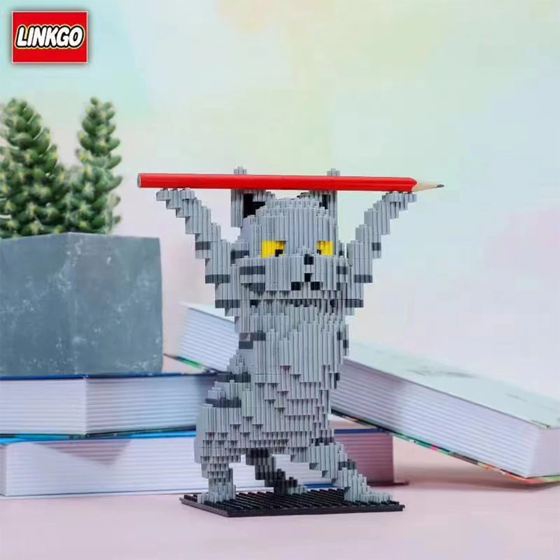 Очарователен модел котка, Микро строителни блокове, мини-тухли с животни, направи си сам, Прекрасен Танцуващата Котка, 3D мини-тухла, за декорация, подарък