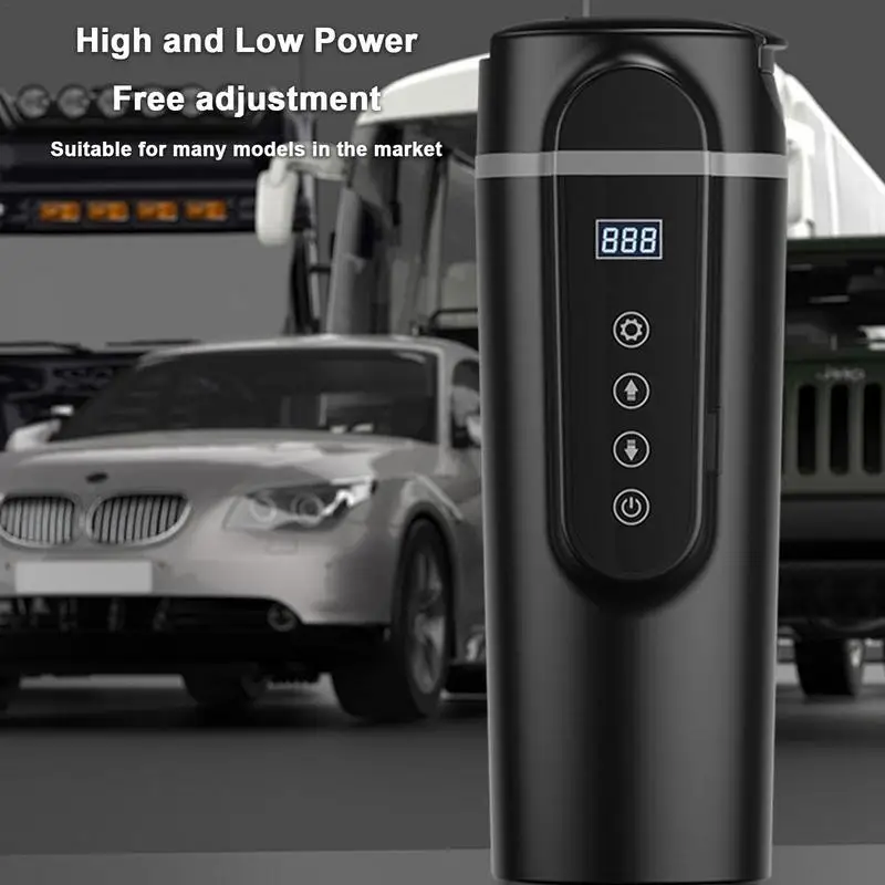 Пътен Електрическа Кана за кола/камион 24 - /12, Пътна чаша с електрически нагревател, 420 мл, Интелигентен контрол на температурата, ниско ниво на шума, интелигентен отопление