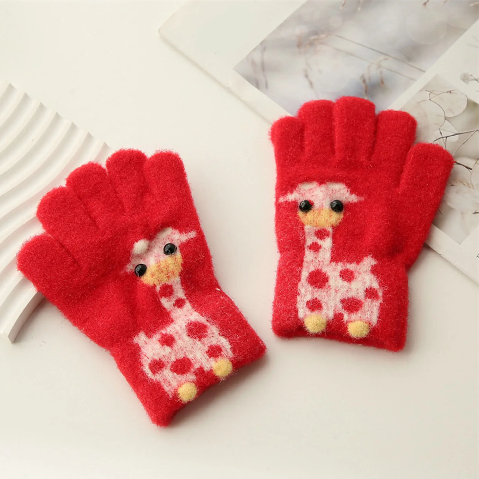 Ръкавици за деца, зимни ръкавици, Детски зимни ръкавици, детски ластични топли ръкавици, плетени калъф за ръкавици за момчета или момичета Ръкавици Рукавички