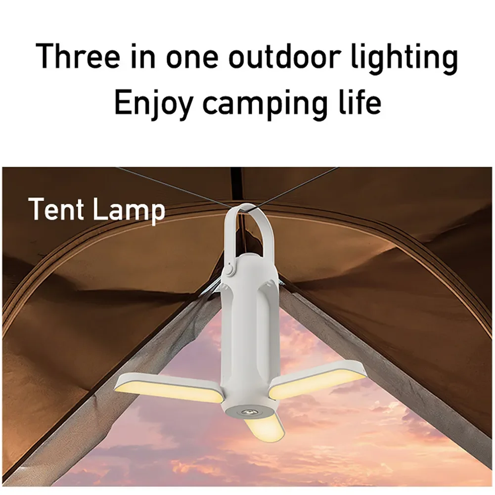 С Кемпинговый Фенер LED Type-C USB Зареждане Сгъваем Нощна Лампа с Гладка Затъмняване IPX4 Водоустойчив за Външна Градина у Дома