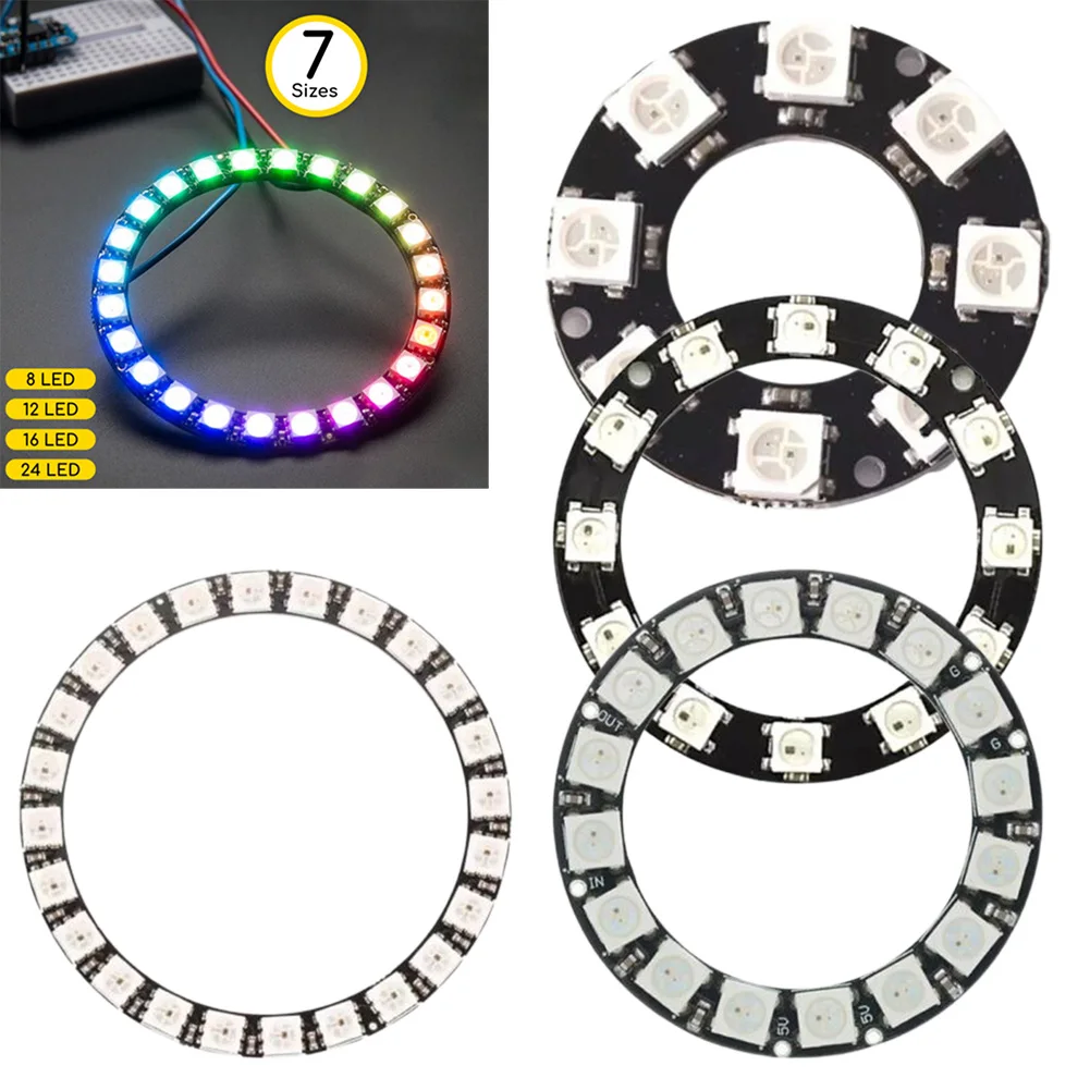 Светодиоден пръстен 5V С Индивидуален Адрес RGB LED NeoPixel Ring За Arduino WS2812 Пълноцветен Драйверная Лампа Преносими Аксесоари За Осветление