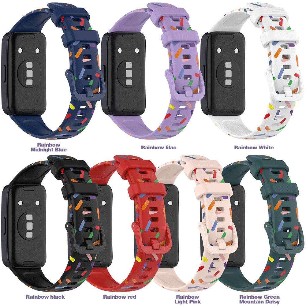 Силиконов ремък Pride Издание за Huawei Band 8, разменени гривна Rainbow Sports Smartwatch за Huawei Band 8, Аксесоари