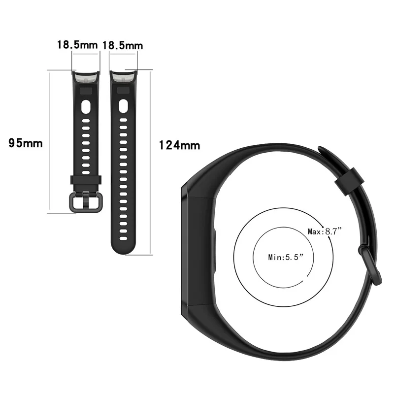 Силиконов ремък за Huawei Honor Band 4, сменяеми умни часовници, Дишаща спортен гривна correa За Huawei Honor Band 5i, гривна