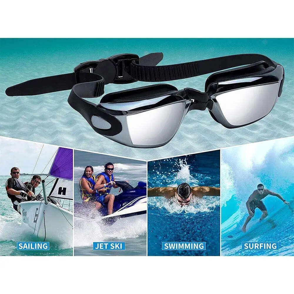 Силиконови очила за плуване с защита от късогледство, херметически затворени за гмуркане