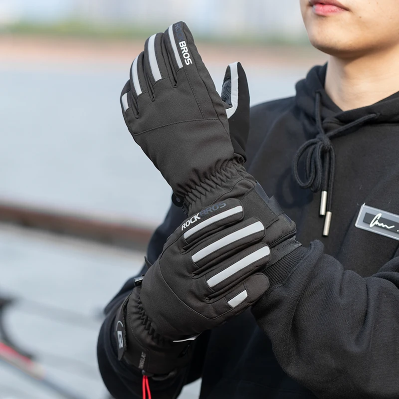 Ски ръкавици Rockbros Непромокаеми Зимни Сноубордические Свръхлеки Мотоциклетни Минерални Ветроупорен ръкавици МТБ сензорен екран за разходки 2023