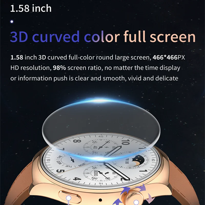 Смарт часовници SK25 За мъже и жени, Bluetooth-предизвикателство, на 1,58-инчов HD-голям екран, гласов контрол AI, NFC, Безжична зареждане, Умни часовници