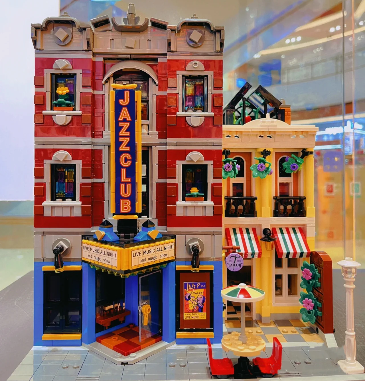 Създаване на Джаз-клуб Expert pizza shop MOC модел единица дома строителни блокове 10312 съвместими 2899 детски играчки в подарък