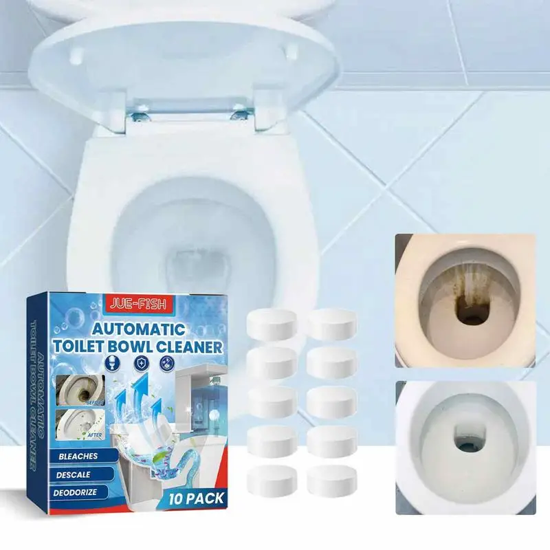 Таблетки за почистване на тоалетната чиния 10 бр. Концентрирани почистващи таблетки За Тоалетна на Трайни Автоматични Почистващи Тоалетни За