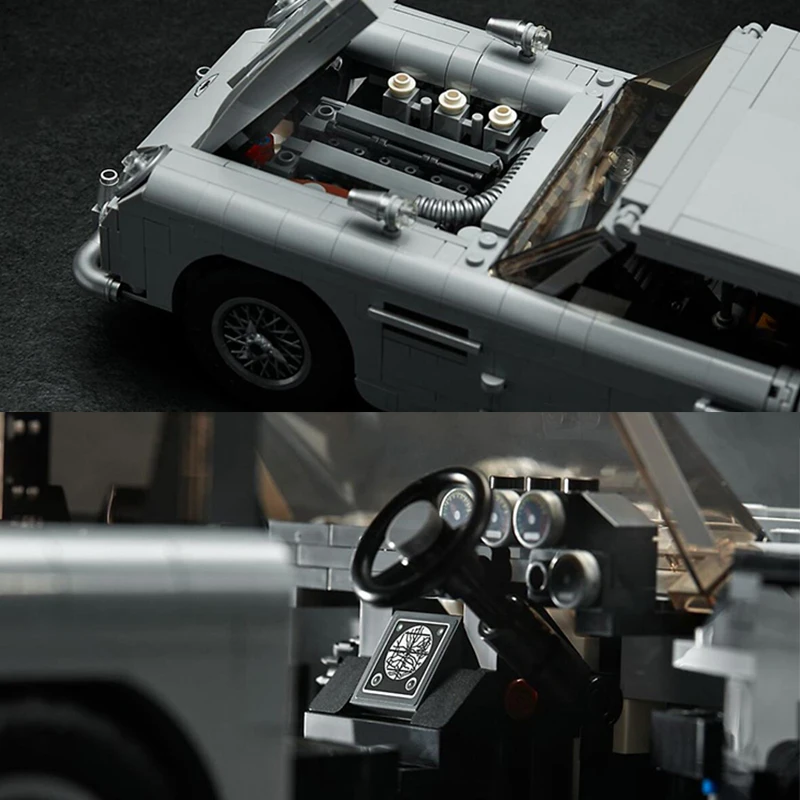 Технически 1439 бр. Джеймс Бонд DB5 007 е Класически Модел на превозното средство блок е Подходящ 10262 Събират Тухли, Играчки, Подаръци За Възрастен Момче