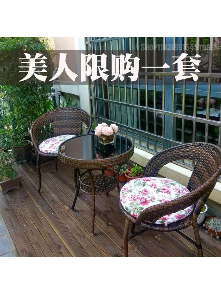 Тръстика стол от три части за тераси, Малки Масички и Столове За Почивка, Градински Чай маса, слънчева тераса, Стол от тръстика